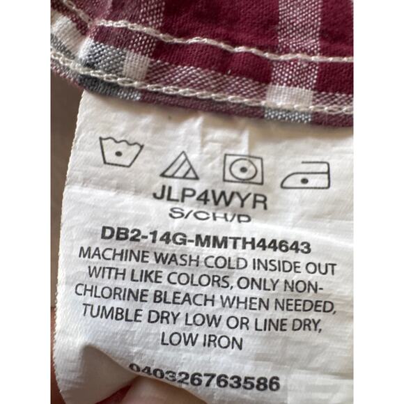 Wrangler Jeans Co. Men’s Small Red White Plaid Shirt 100% Cotton Long Sleeve - Picture 6 of 6